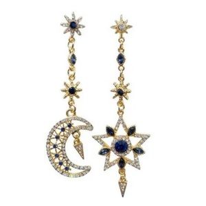 Moon and Star dangle earrings
